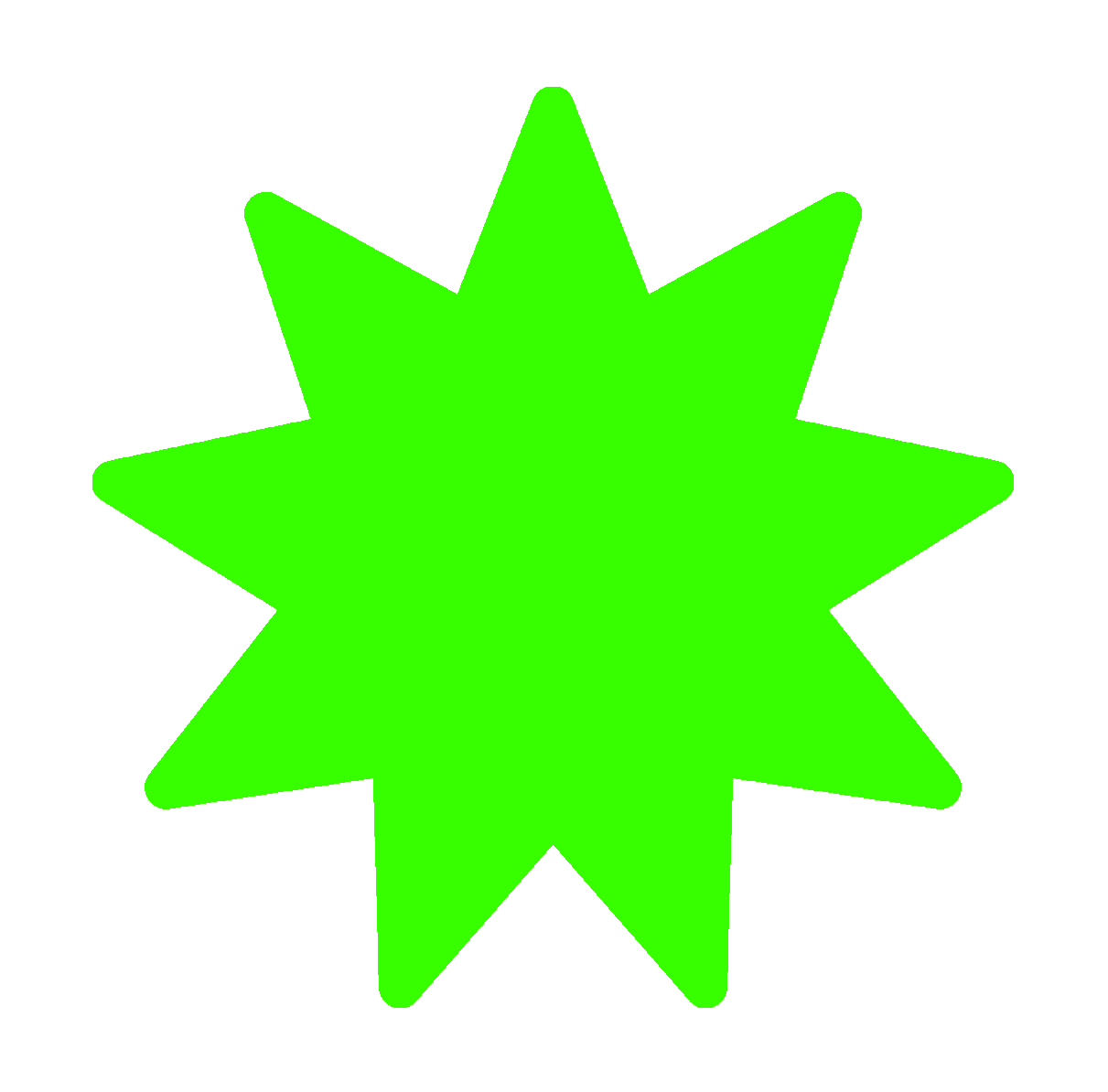rotating 9-pointed star